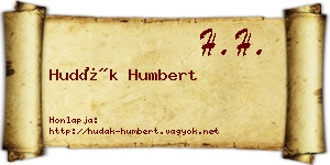 Hudák Humbert névjegykártya